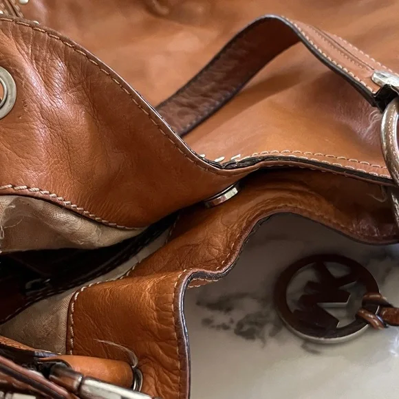 Michael Kors Brown Leather Shoulder Bag - Picture 7 of 16